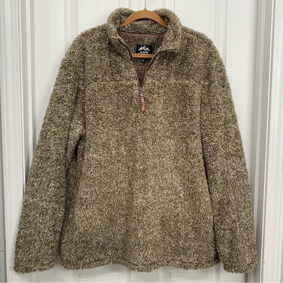 Alpine Sherpa Other - Alpine Sherpa Men’s Pullover Sweatshirt Sweater Beige Quarter Zip Size XL